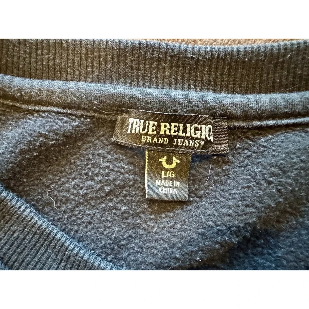 True Religion Buddha World Tour Crewneck Sweatshirt Black Men's Large